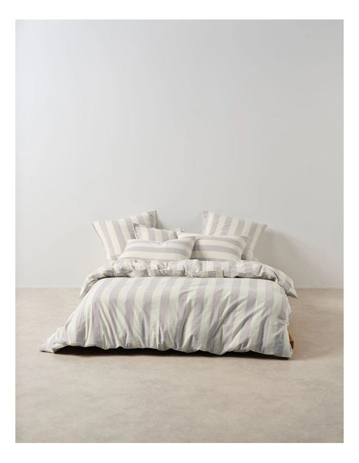 Vintage Stripe Quilt Cover Set in Lavender image 1