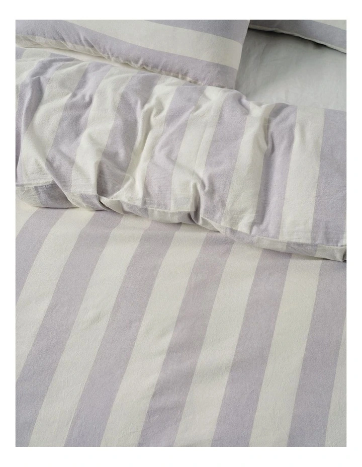 Vintage Stripe Quilt Cover Set in Lavender image 2