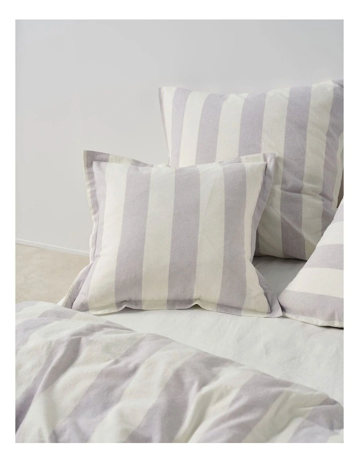 Vintage Stripe Washed Cotton Linen Quilt Cover Set in Lavender image 6