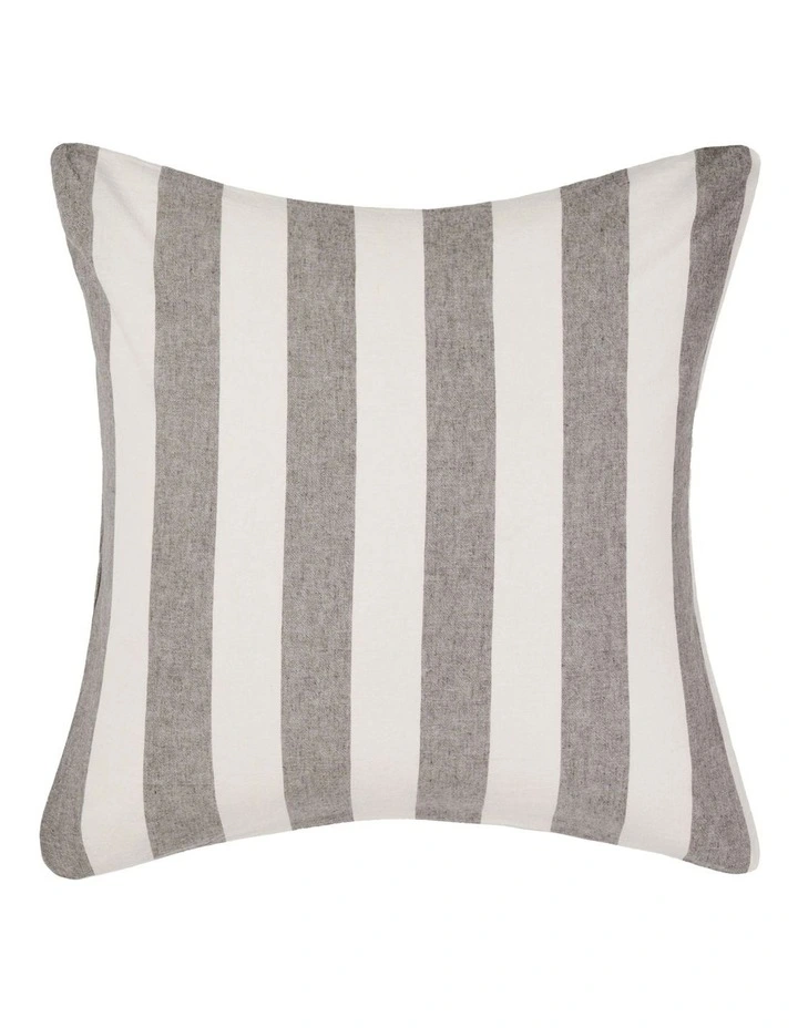 Vintage Stripe Washed Cotton Linen Quilt Cover Set in Steel image 5