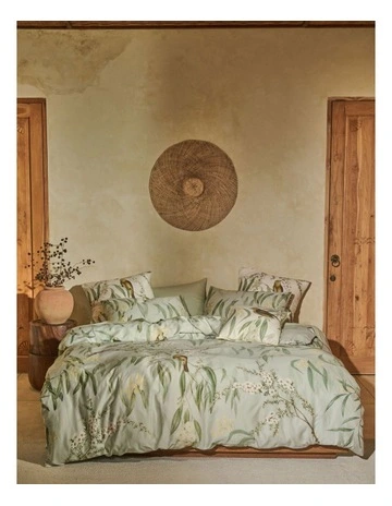 Linen House Eppalock Quilt Cover Set in Seafoam