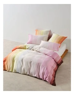 Sunrise Stripe Quilt Cover Set in Bubblegum