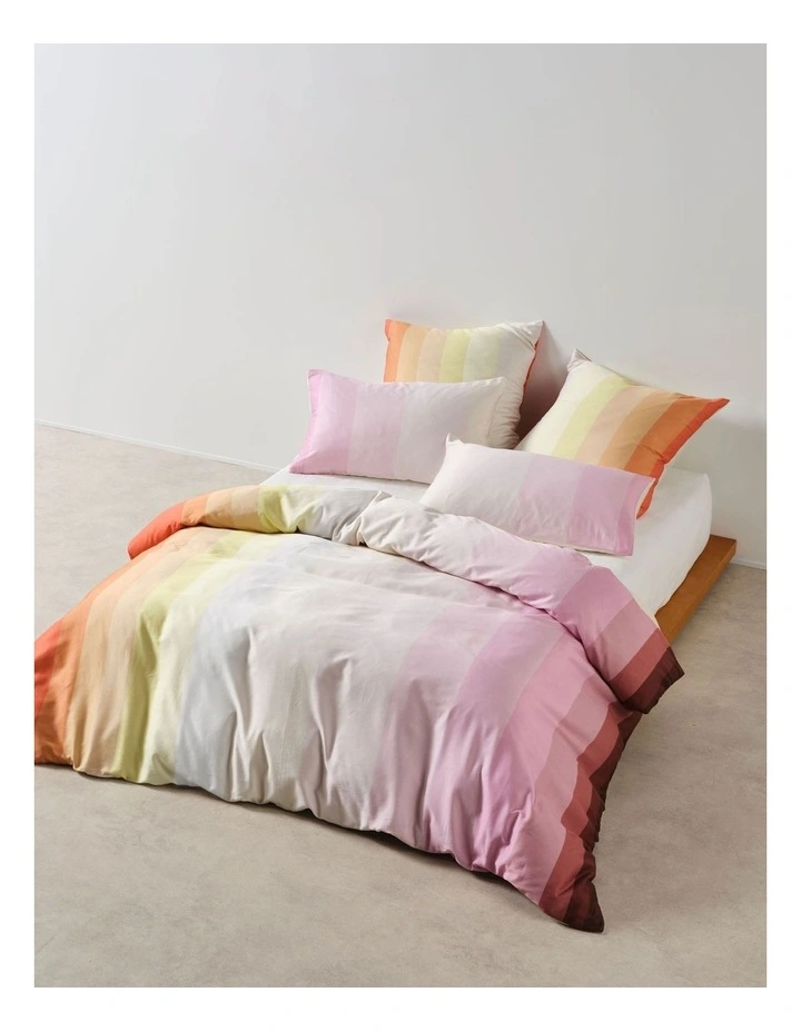 Sunrise Stripe Quilt Cover Set in Bubblegum image 1