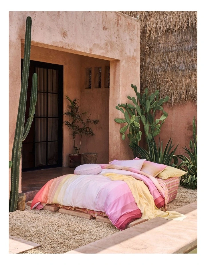 Sunrise Stripe Quilt Cover Set in Bubblegum image 2