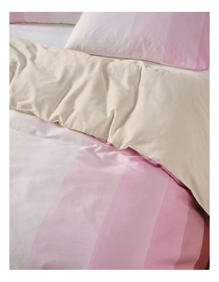 Sunrise Stripe Quilt Cover Set in Bubblegum image 3