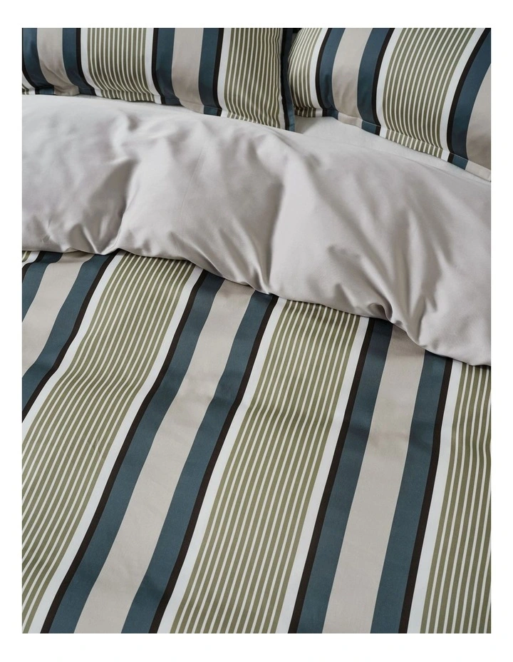 Nara Stripe Quilt Cover Set in Bluestone image 2