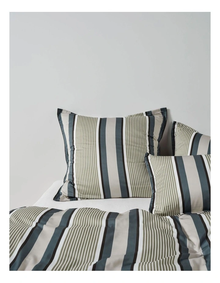 Nara Stripe Quilt Cover Set in Bluestone image 3