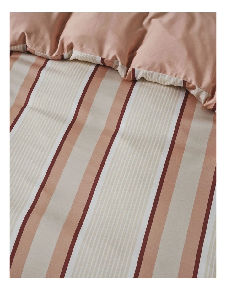 Linen House Nara Stripe Quilt Cover Set in Clay image 2