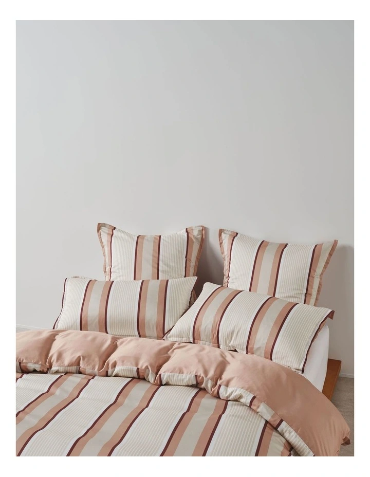 Linen House Nara Stripe Quilt Cover Set in Clay image 3