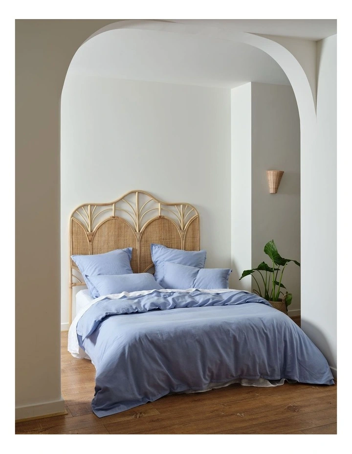 Connie Cotton Linen Quilt Cover Set in Bluebell image 2