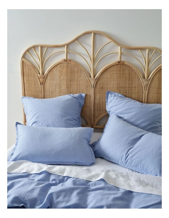 Connie Cotton Linen Quilt Cover Set in Bluebell image 3