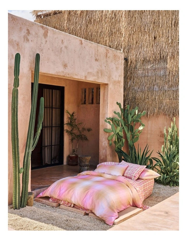 Sunrise Check Quilt Cover Set in Bubblegum image 2