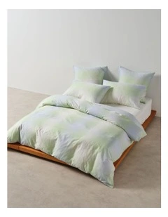 Sunrise Check Quilt Cover Set in Clearwater