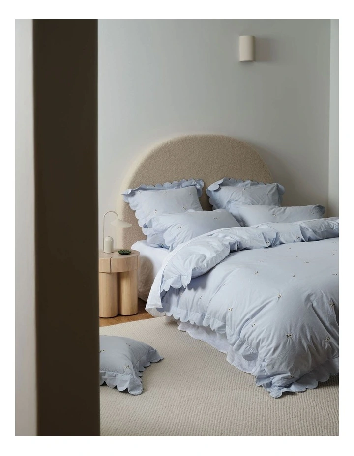 Linen House Eva Quilt Cover Set in Sky image 2
