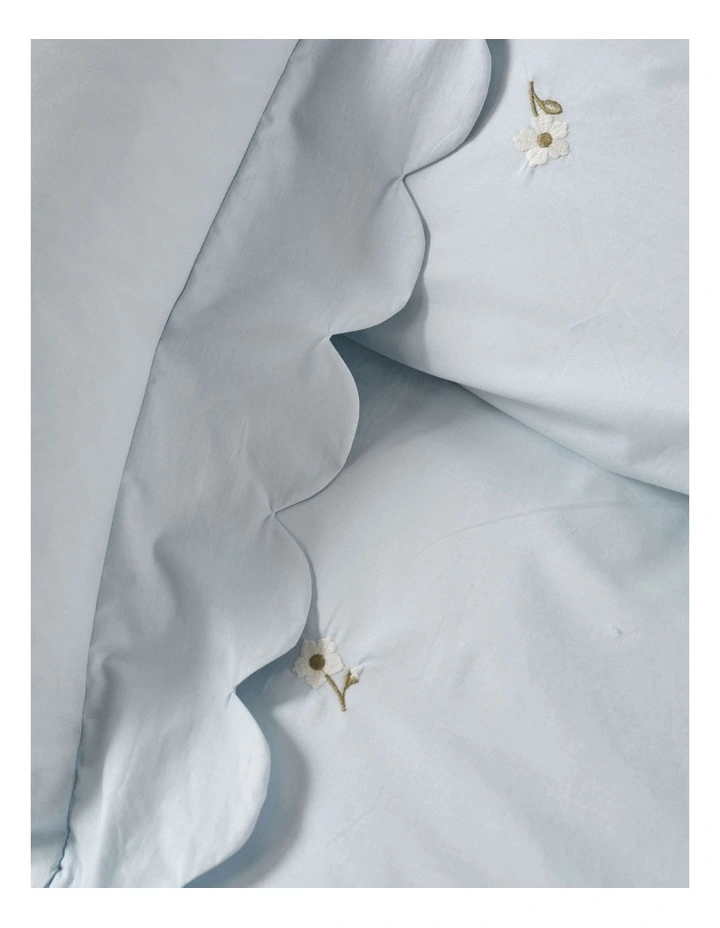 Linen House Eva Quilt Cover Set in Sky image 2