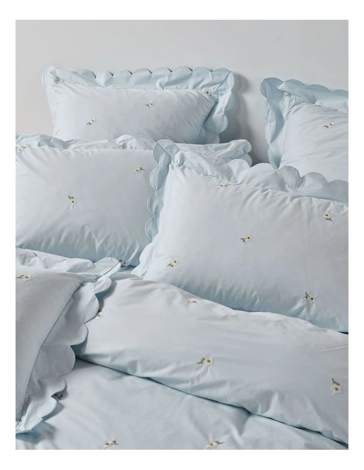 Linen House Eva Quilt Cover Set in Sky image 3