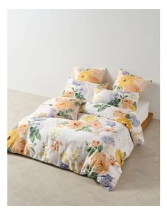 Linen House Lyra Quilt Cover Set in Peach