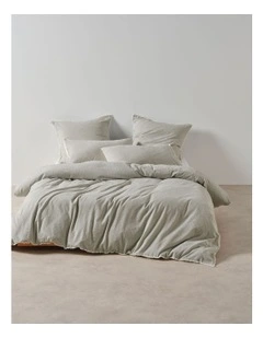 Linen House Macey Quilt Cover Set in Black