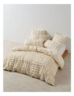 Metung Quilt Cover Set in Latte