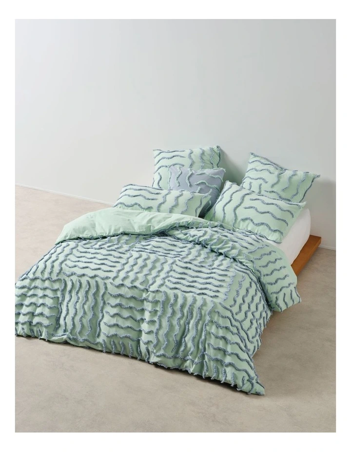 Metung Quilt Cover Set in Mint image 1