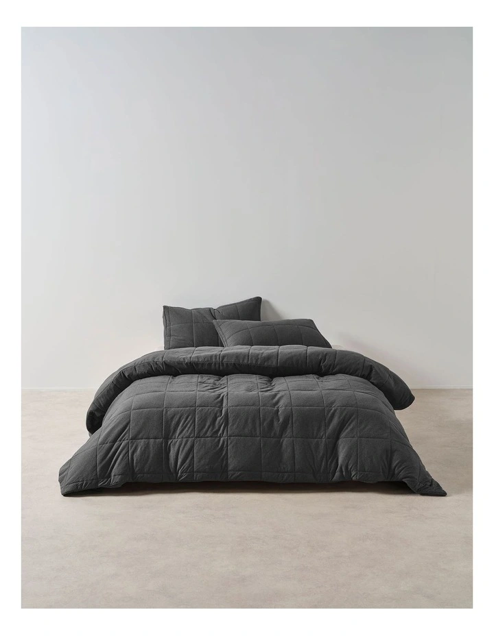 Ryland Quilt Cover Set in Charcoal image 1