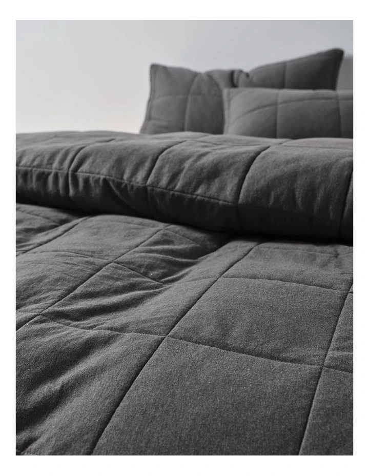 Ryland Quilt Cover Set in Charcoal image 3