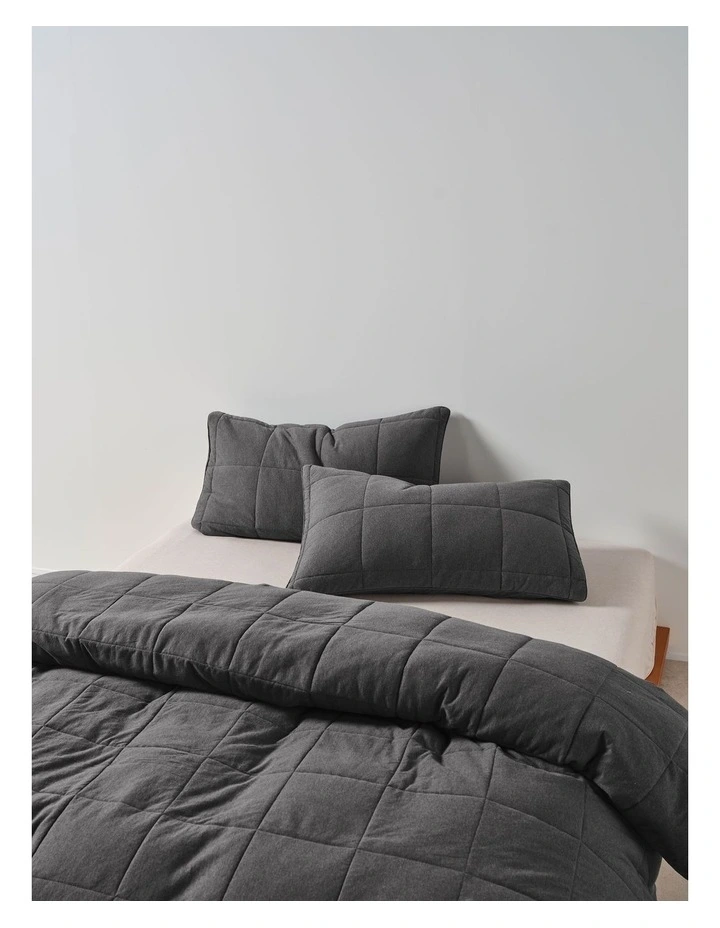 Ryland Quilt Cover Set in Charcoal image 3