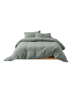Ryland Quilt Cover Set in Eucalyptus