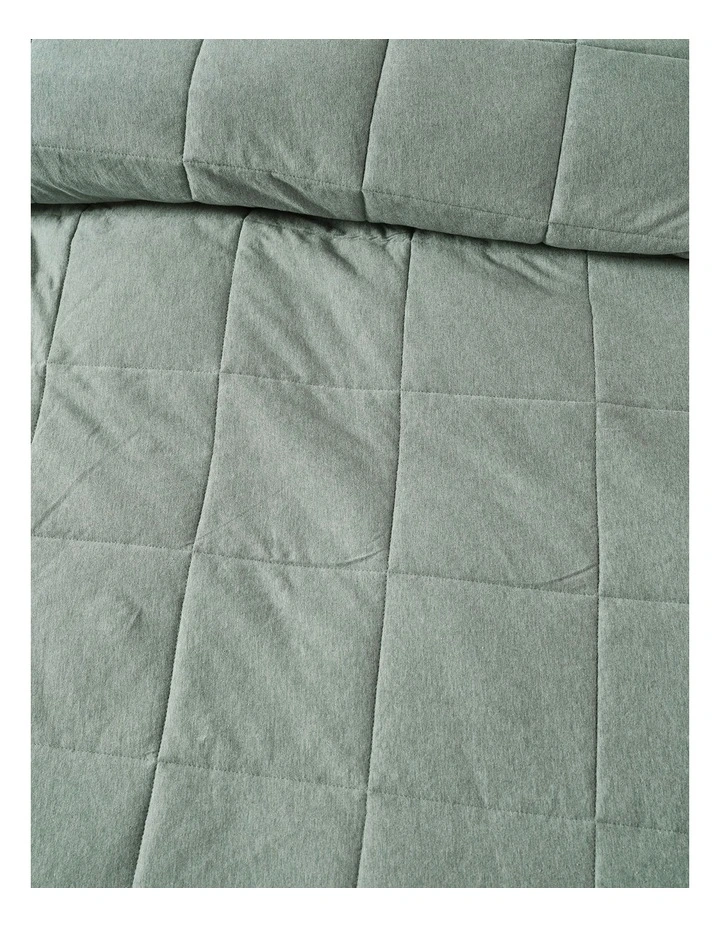Ryland Cotton Jersey Quilted Quilt Cover Set in Eucalyptus image 3