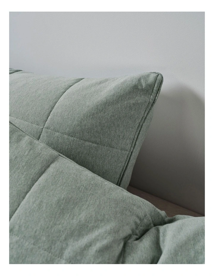 Ryland Cotton Jersey Quilted Quilt Cover Set in Eucalyptus image 5