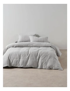 Ryland Quilt Cover Set in Grey