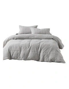 Ryland Quilt Cover Set in Grey