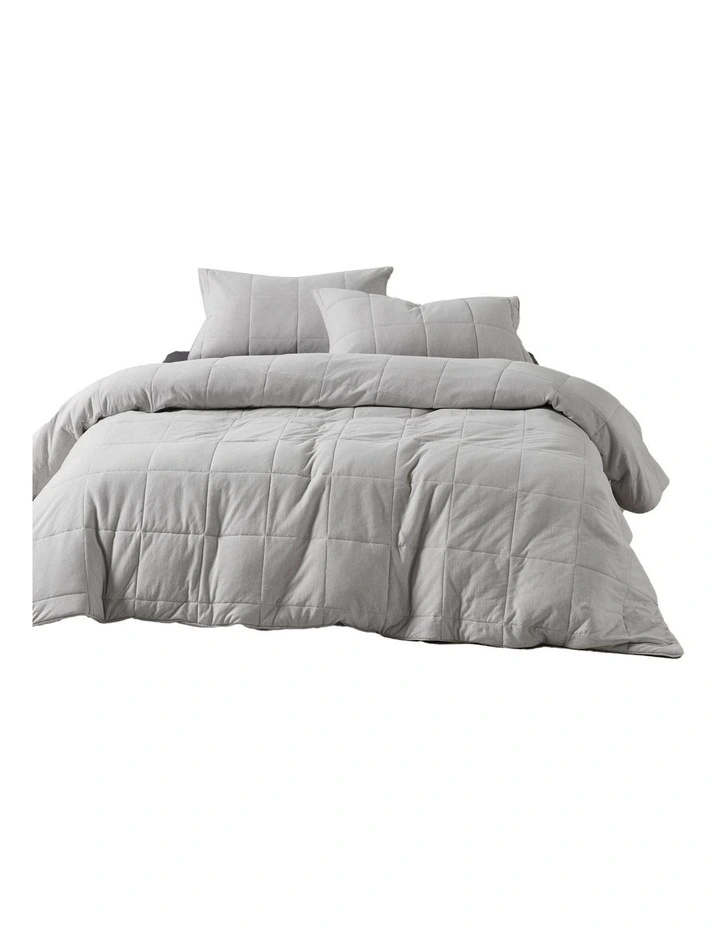 Ryland Quilt Cover Set in Grey image 1
