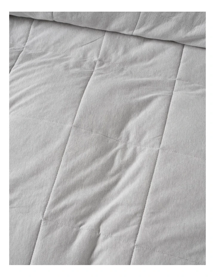 Ryland Cotton Jersey Quilted Quilt Cover Set in Grey image 3