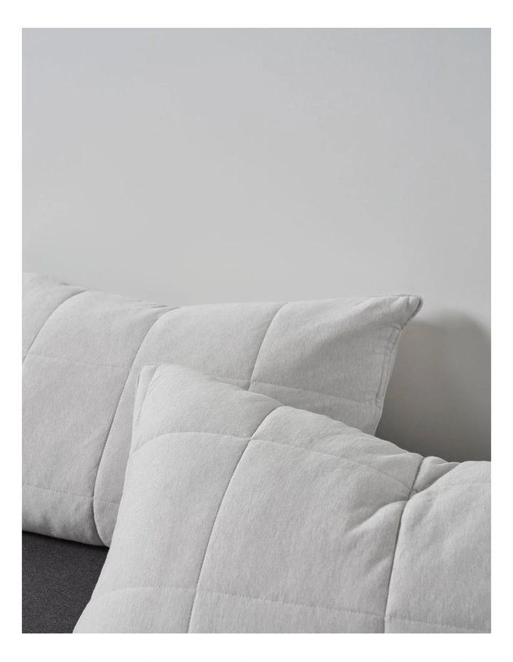 Ryland Cotton Jersey Quilted Quilt Cover Set in Grey image 5