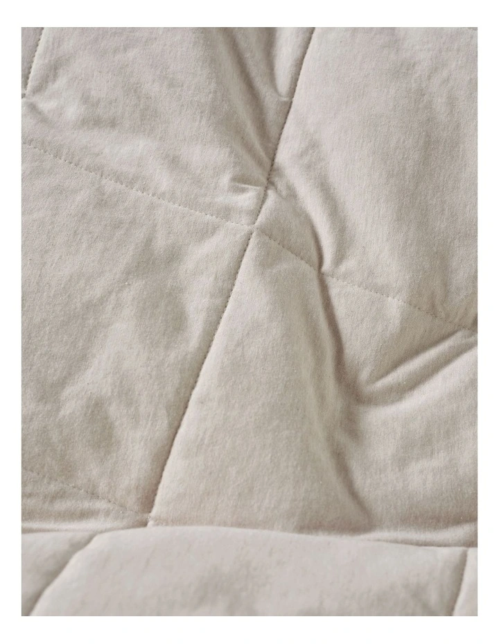 Ryland Cotton Jersey Quilted Quilt Cover Set in Pebble image 3