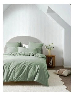 Terra Organic Cotton Quilt Cover Set in Jade