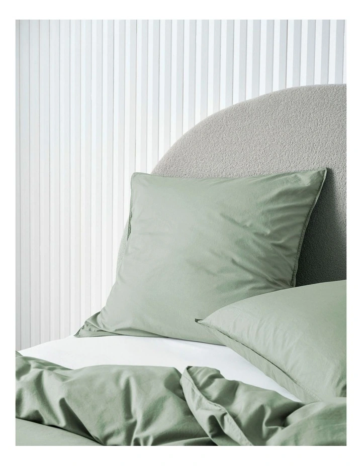 Terra Organic Cotton Quilt Cover Set in Jade image 4