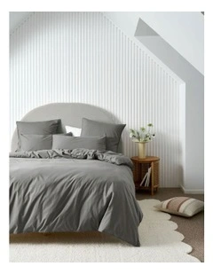 Terra Organic Cotton Quilt Cover Set in Steel