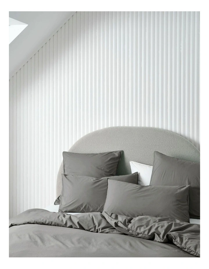 Terra Organic Cotton Quilt Cover Set in Steel image 2
