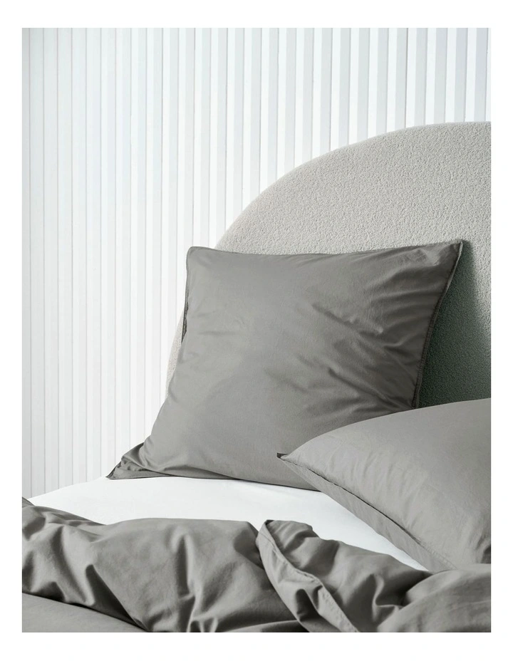 Terra Organic Cotton Quilt Cover Set in Steel image 4
