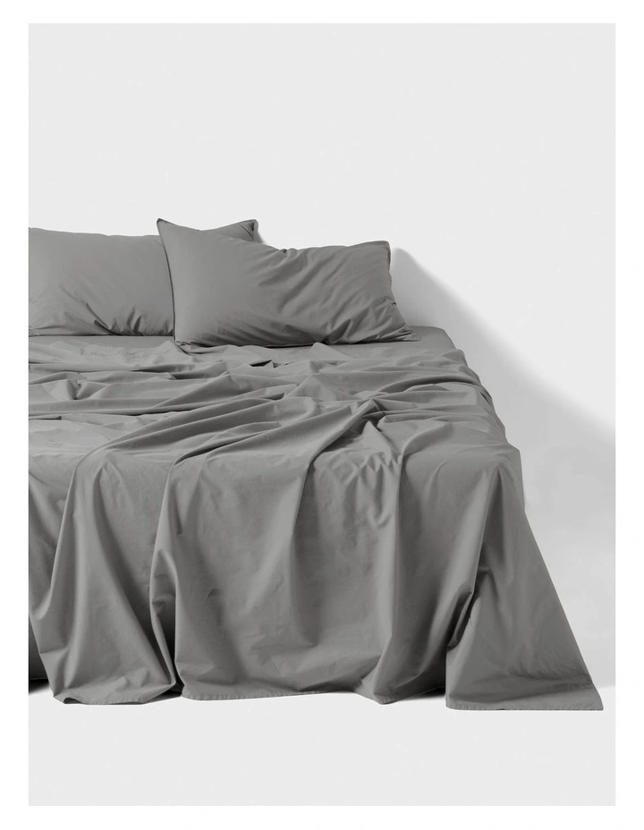 Terra Organic Cotton Sheet Set in Steel image 1