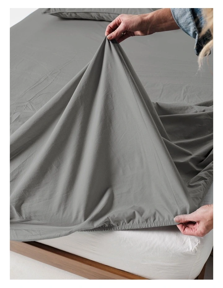 Terra Organic Cotton Sheet Set in Steel image 3
