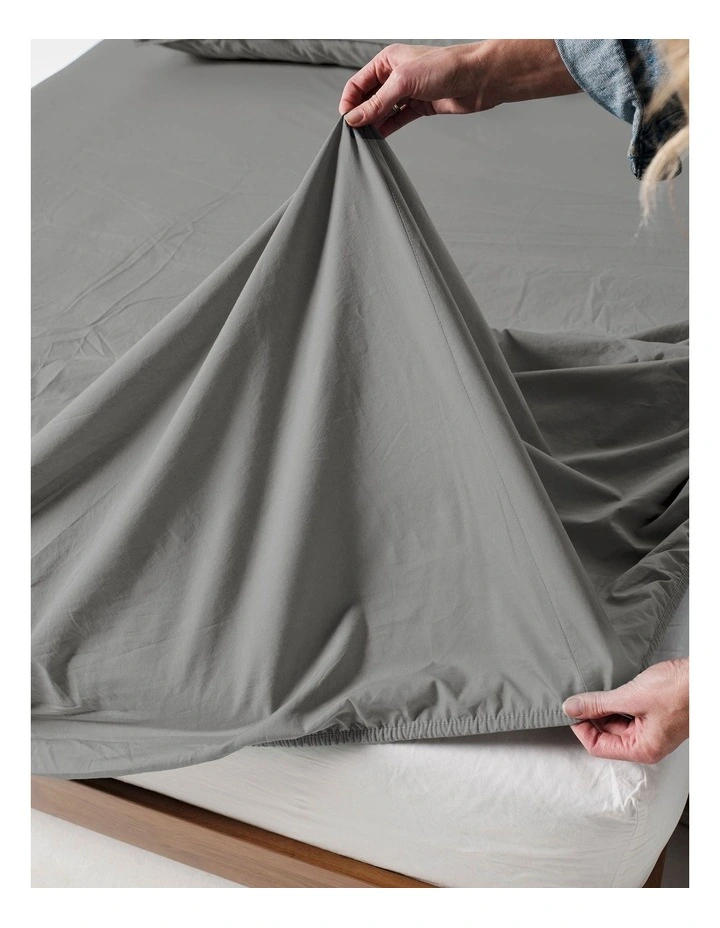 Terra Organic Cotton Sheet Set in Steel image 3