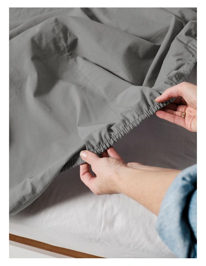 Terra Organic Cotton Sheet Set in Steel image 4