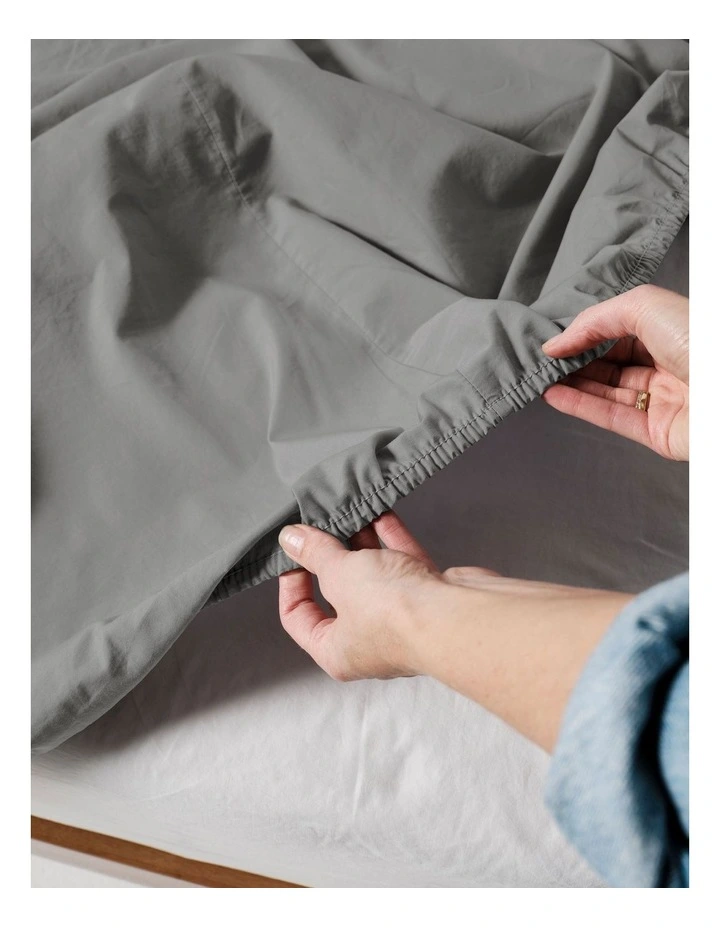 Terra Organic Cotton Sheet Set in Steel image 4