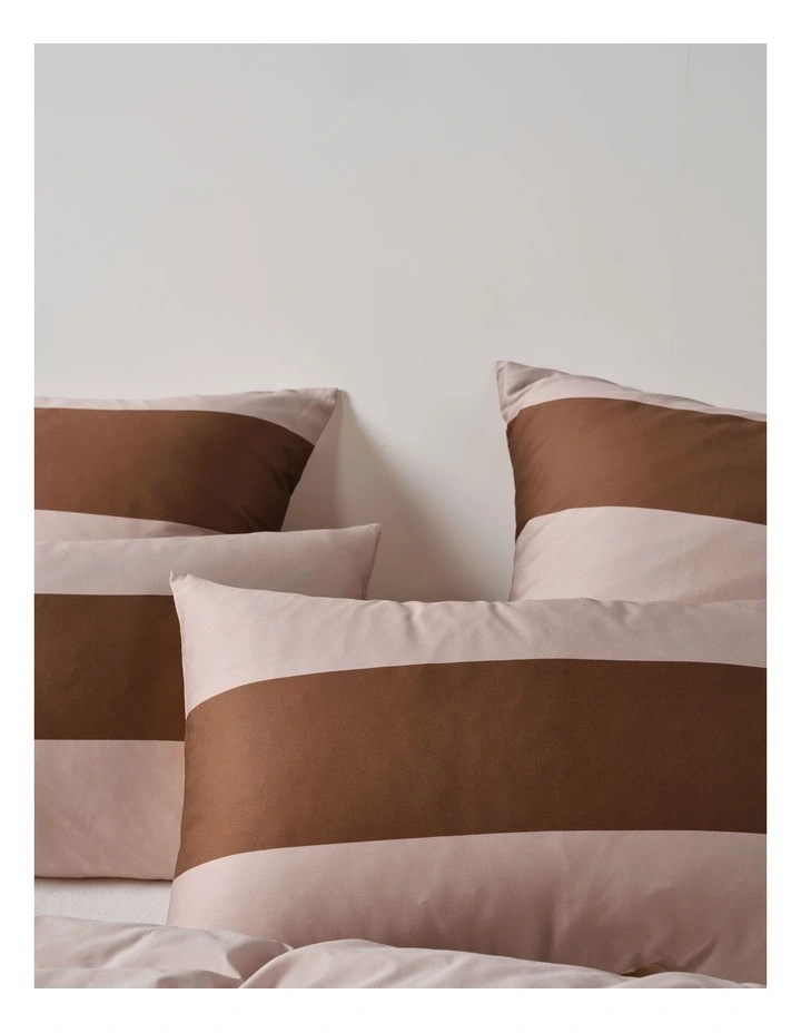 Rugby Stripe Cotton Sateen Quilt Cover Set in Orchid image 4