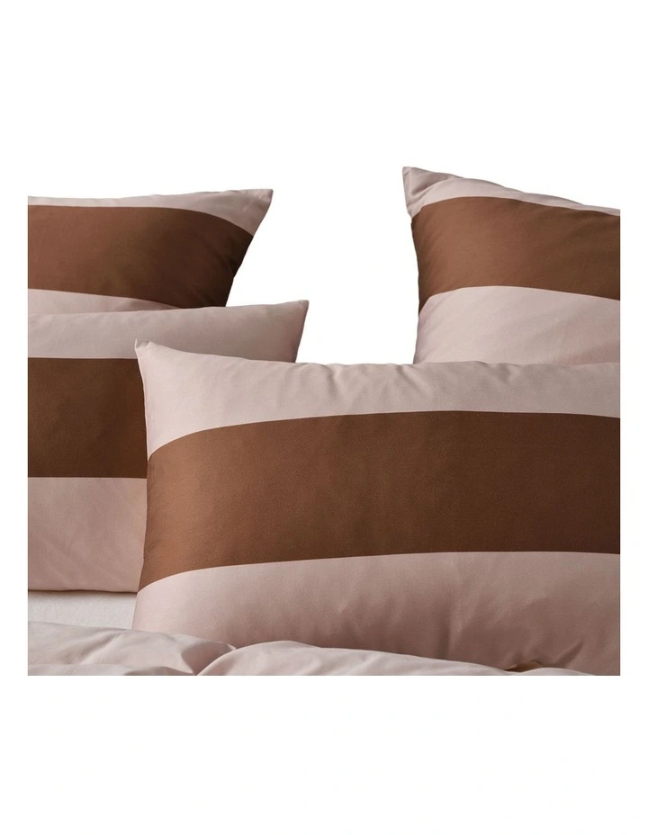 Rugby Stripe Cotton Sateen Quilt Cover Set in Orchid image 4