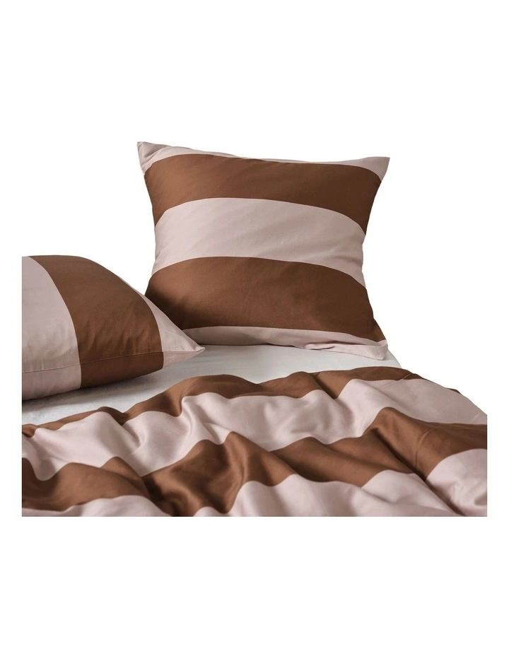 Rugby Stripe Cotton Sateen Quilt Cover Set in Orchid image 5