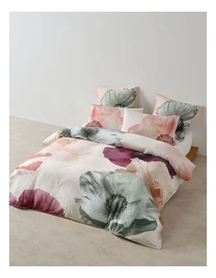 Ellie Cotton Quilt Cover Set in Blush